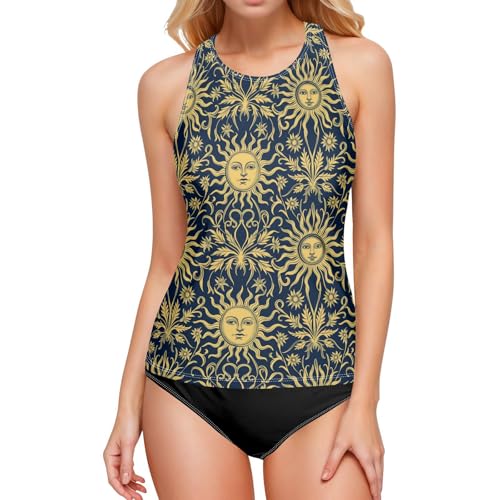 Maillot de bain tankini floral doré : la solution gainante pour un ventre plat sans serrer