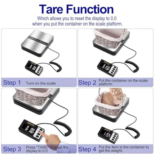 Image of ACCUTECK 8680 High Capacity 150Lbs High Accuracy 0.1OZ Digital Postal Scale with Remote Display, Batteries and USB Cable and AC Adapter Included (Stainless Steel)