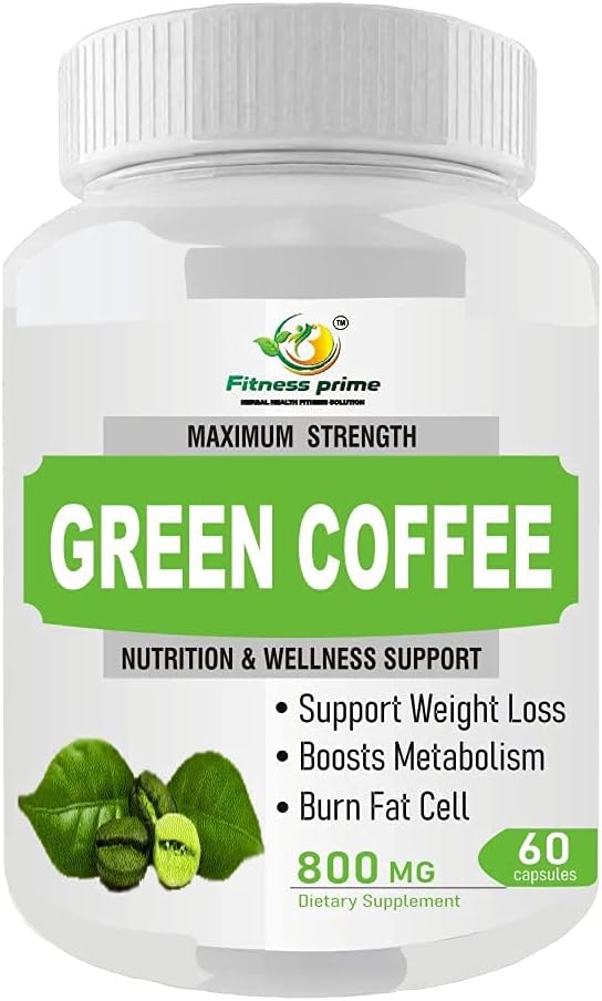 Fitness Prime green coffee capsules for weight loss Men and Women 800 Mg Capsules - 60 Capsules (Pack of 1)