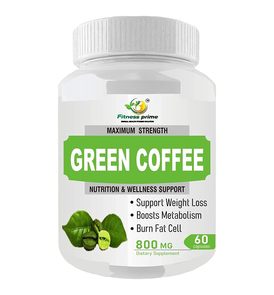 Fitness Prime green coffee capsules for weight loss Men and Women 800 Mg Capsules - 60 Capsules (Pack of 1)