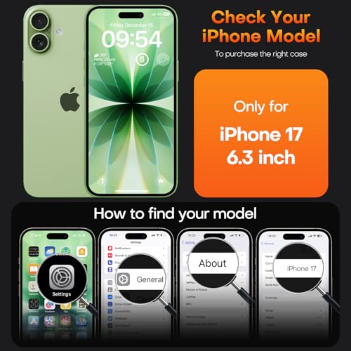 Image of TAURI for iPhone 17 Case, with Screen Protector, Matte Green
