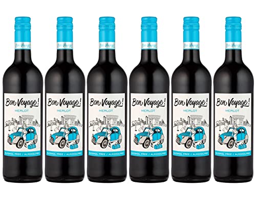 Bon Voyage - Rotwein Merlot, Alkoholfrei (6 x 0.75 l), Verpackung kann variieren