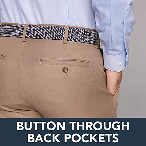 Arrow Men's Flat Front Straight Fit Solid Twill Micro Dress Pant3