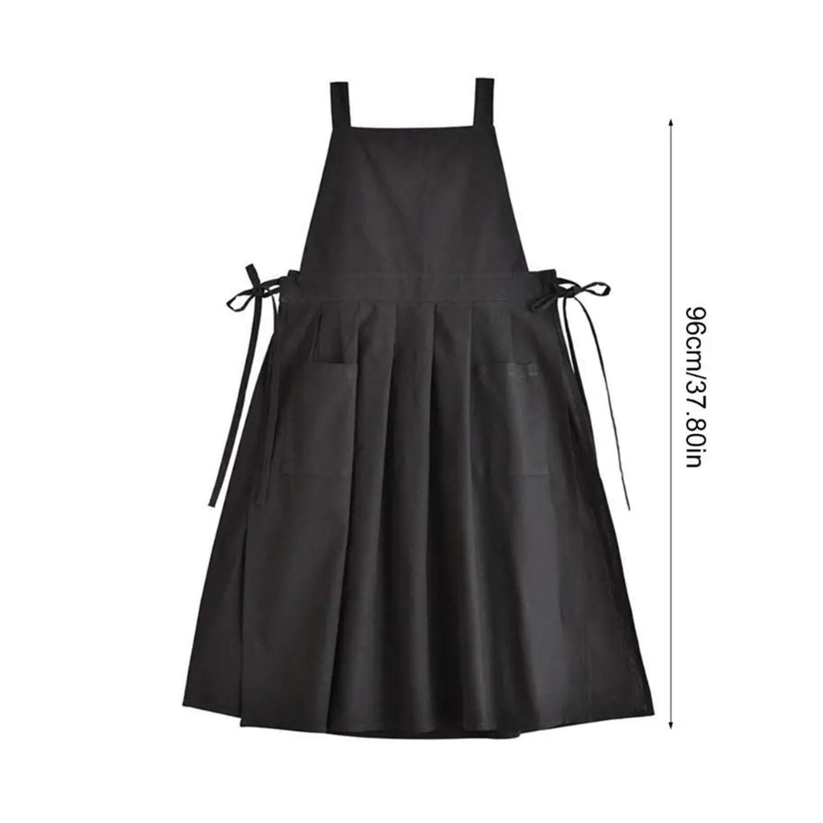 Delantal de lino for mujer, vestido con bolsillos for hornear y cocinar