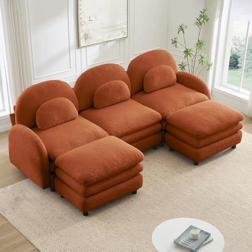 Teddy Fabric Cloud Sofa Orange