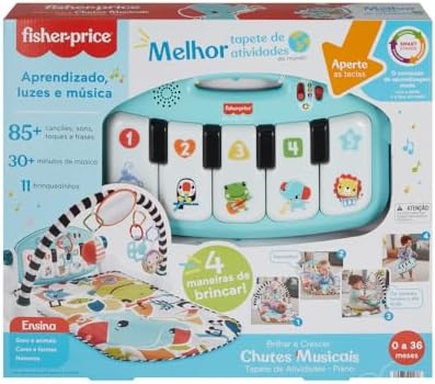 Fisher-Price Baby Ginásio para Bebês Pianinho Brilha e Cresce par...
