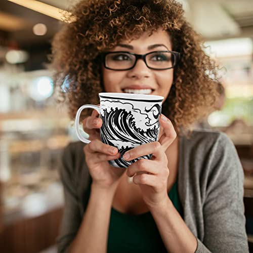 Karma Gifts 16 Oz Black And White Boho Mug Mermaid - Cute Coffee And Tea Mug - Ceramic Coffee Mugs For Women And Men #TOP5