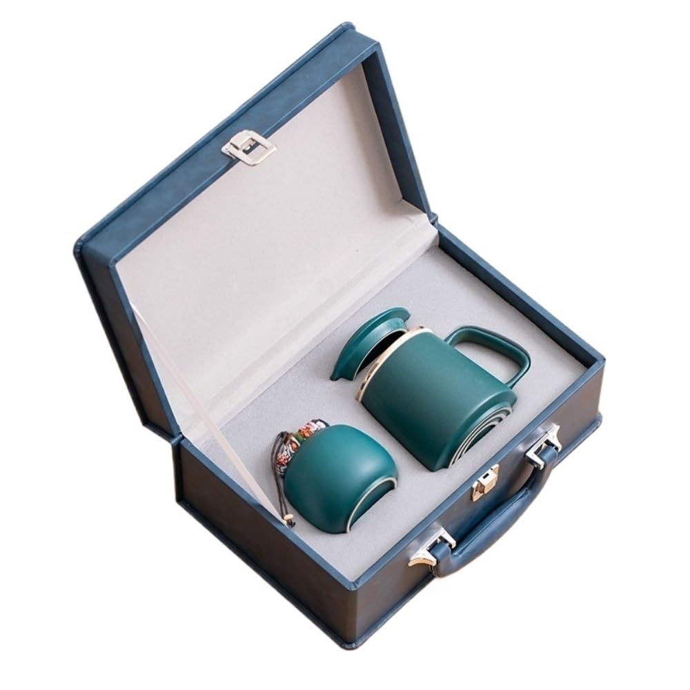 Lata de té Recipiente de cerámica for almacenar té Suelto, Tarro for Oficina, Tarro Sellado, Tarro vacío, Taza de té con separación de Agua, Caja de Regalo for té Carrito de té(E)