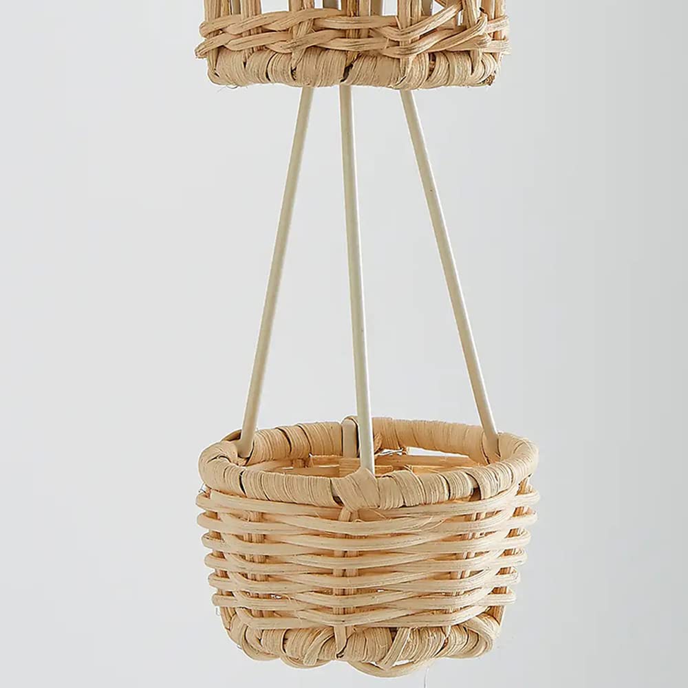Lampade a sospensione Lampadario Moderno In Rattan Intrecciato Mongolfiera Decorazione Della Stanza Dei Bambini Lampada, Illuminazione Della Camera Da Letto Della Gabbia Di Bambù, Soffitto Della