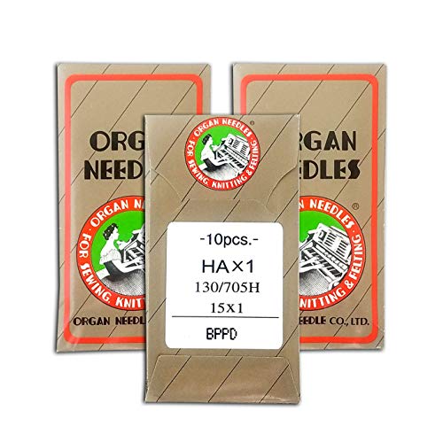 30 Organ 15X1 HAX1 Titanium Flat Shank Ball Point Home Sewing Machine Needles ~ Multiple Sizes! (Metric 80/12)