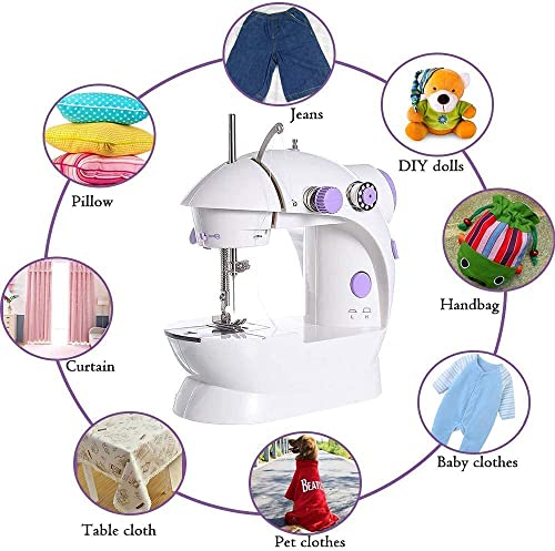 Image of Sewing Machine Electric With Table Set | Portable Electric Stitching Machine With Foot Pedal, Bobbin Winder, LED Light And Extension Board