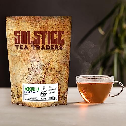 Solstice Kombucha Loose Leaf Black And Green Tea 50/50 Blend, Keemun Black & China Young Hyson Green Tea For Brewing Kombucha (8-Oz Total) #TOP1