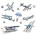Autocollants muraux en forme d'avion de parachute et astronaute, 6 avions biplanes à faire soi-même, autocollants muraux sur le thème de l'avion et décoration de chambre d'enfant