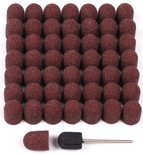 Preisvergleich Produktbild 50 Schleifkappen 13mm + 1 Gummiträger