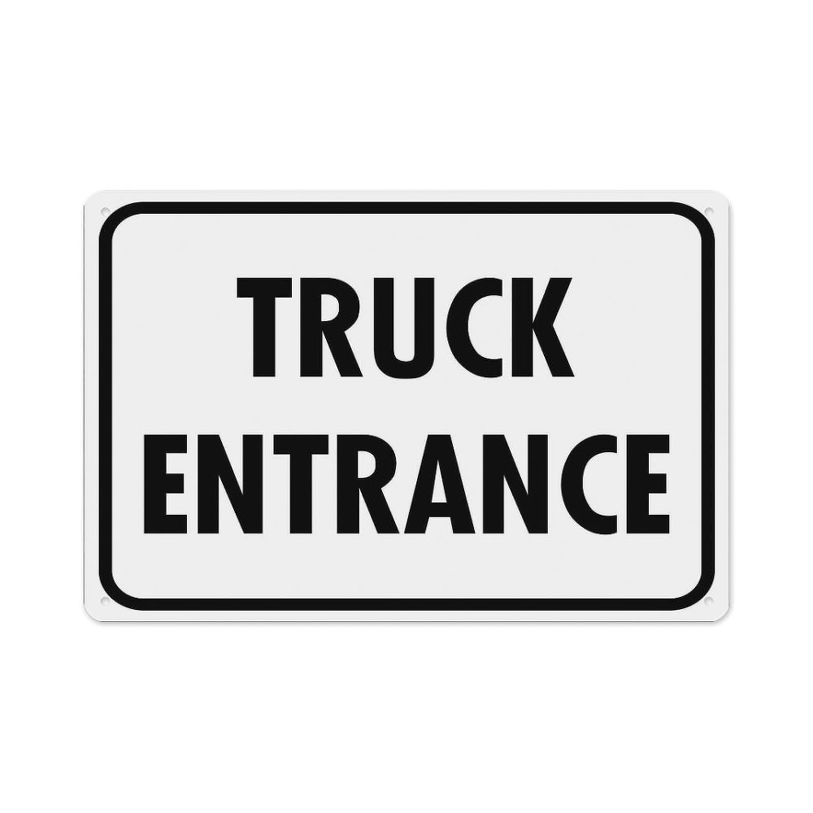 peiyeety Truck Entrance Sign Aluminum Tin Warning Signs for Home Outdoor Garden 8X12 Inches
