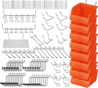 HORUSDY 150-Piece Pegboard Hooks Assortment, Pegboard Accessories with Pegboard Bins for Organizing Various Tools