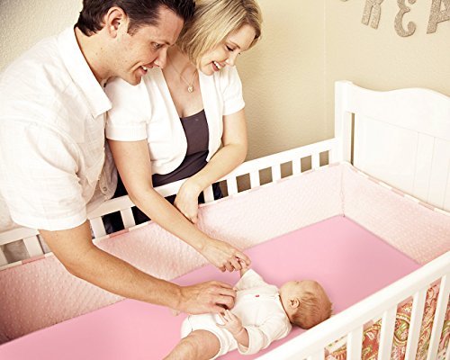 Cosmoplus Knitted Crib Sheet Set 2 Pack Stretchy Crib Sheets For Boys Girls,Universal Knit Fitted For Standard Baby Toddler Crib Mattress,Gray/Pink #TOP2