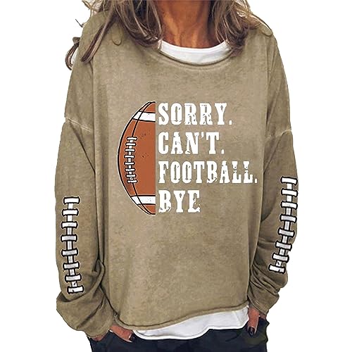 Sudadera casual para mujer San Patricio Sorry Can T Bye letras impresas manga larga cuello redondo túnica casual blusa deportiva, caqui, XXL