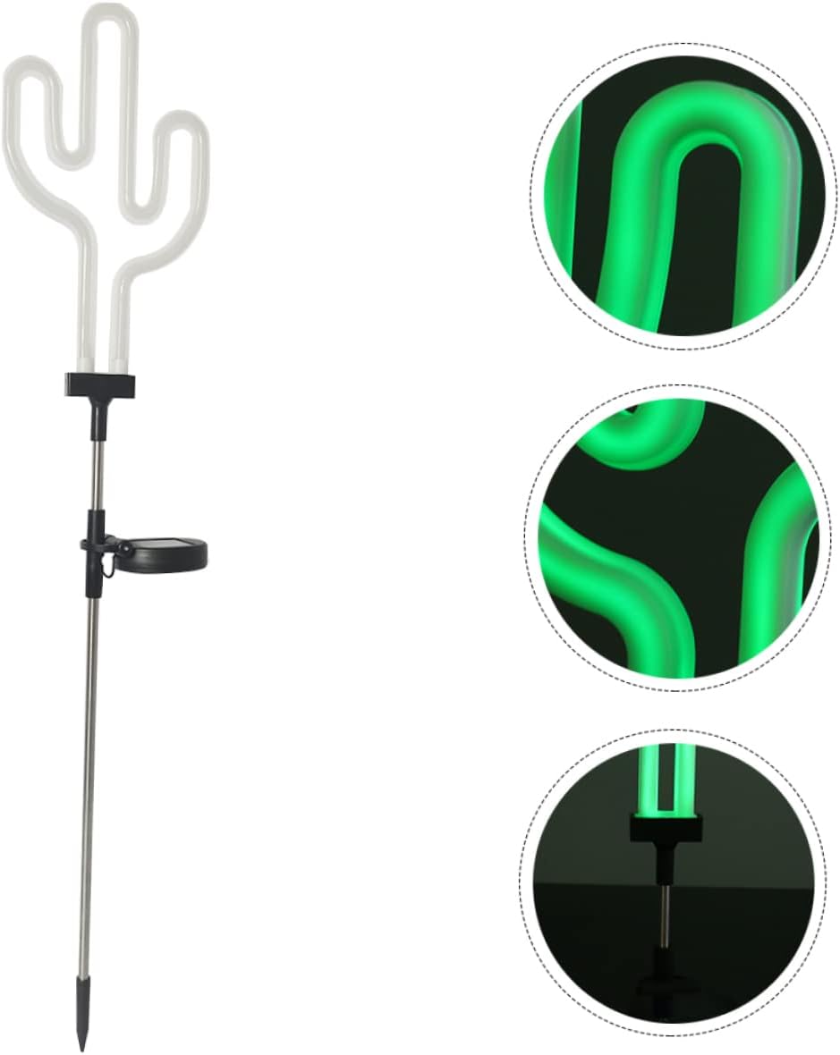 1pc Cactus Solar Lawn Light Outdoor Garden Decor Solar Powered Lawn Lamp for Pathways Terraces and Lawns Light