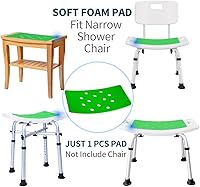 Vista 4 de Cojín suave para asiento de ducha, tapete para silla de baño de 14 x 10 pulgadas, almohadilla de espuma antideslizante para silla de ducha, tapete
