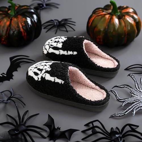 QSKPC Women's Men's Heart Heart Slippers Strawberry Cherry Mushroom Slippers Evil Eye Slippers Cartoon Animal Cat Slippers Memory Foam Cozy Plush Slippers Couple Indoor Household Slippers3