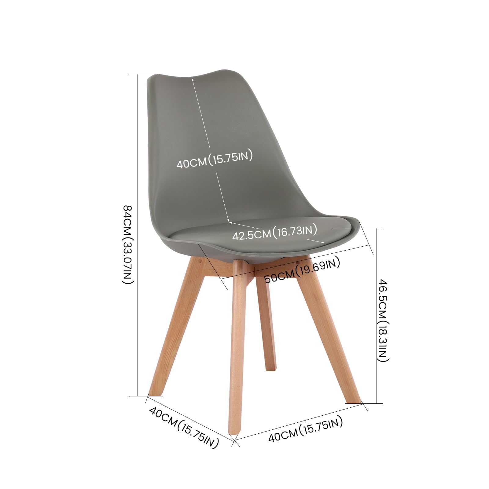 H.J WeDoo Esszimmergruppe mit 4 Essstühlen, Rechteckig Esstisch und Stühle für Esszimmer, Küche, Wohnzimmer, Weißer Esstisch und Graue Stühle