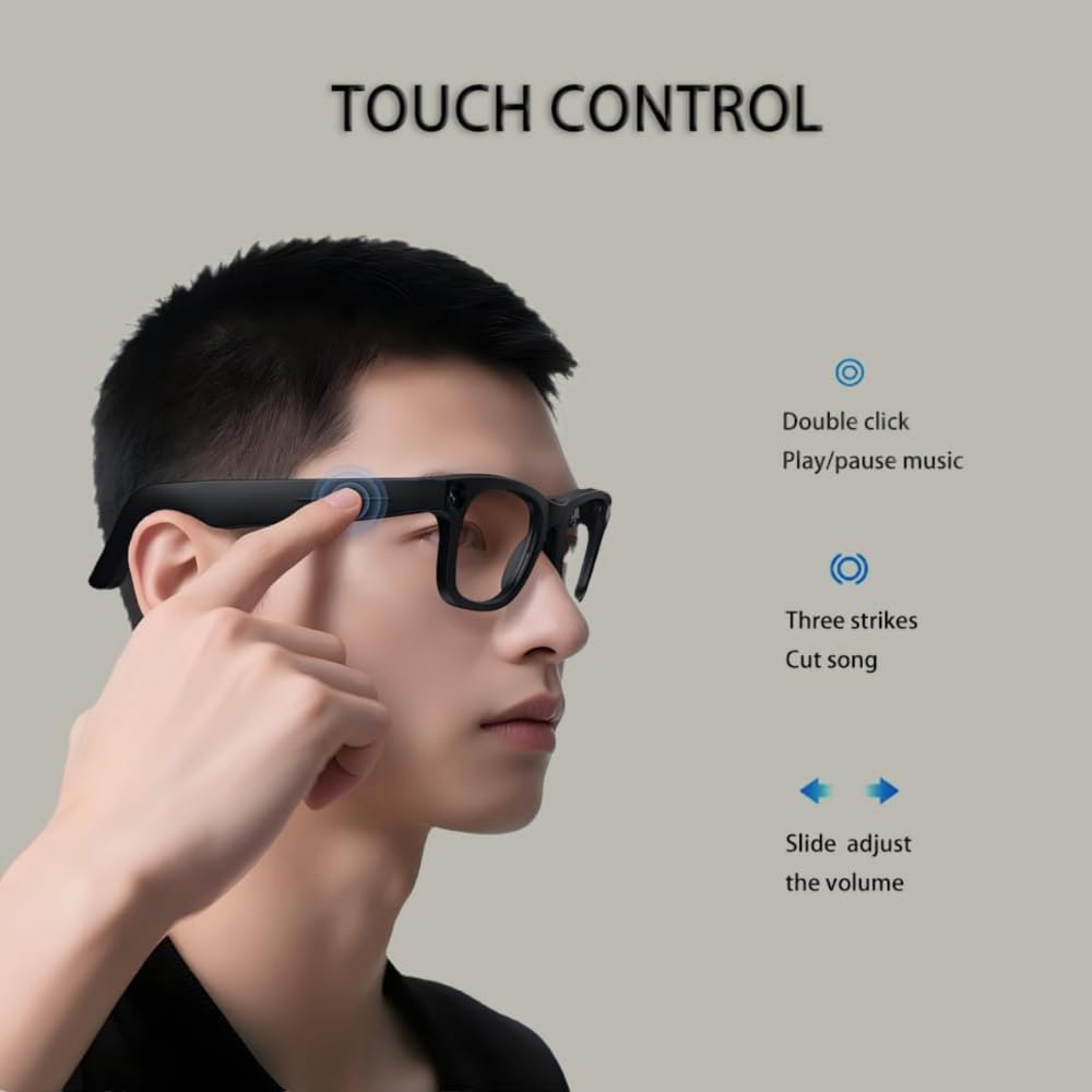 Watchily Gafas conectadas, Cámara integrada, ChatGPT - SmartView Pro - Gafas negras y transparentes
