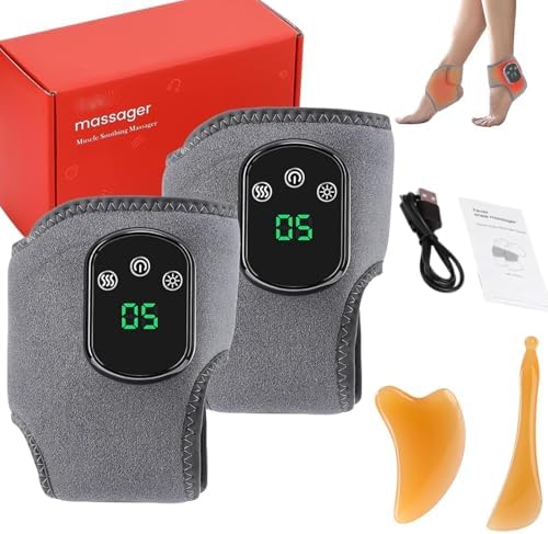 2pcs Foot Massager, Triple Foot Massagers, 3-Level Heat & Massage Adjustable, Compact & Portable, Smart Timer,Touch Screen for All Ages Ankle Massage