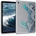 Produktbild kwmobile Huawei MediaPad M5 Lite 10 Hülle - Silikon Tablet Cover Case Schutzhülle für Huawei MediaPad M5 Lite 10 - Wellen Design Blau Dunkelblau Transparent