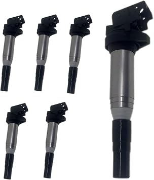 6Pcs Ignition Coil Pack Compatible with BMW 325i, 335i, 328i, 525i, 530i, 330i, 650i, X3, X5, M5,M6, Replaces OEM# UF667 UF522 0221504470 12138616153 12138657273 12137594937 12137562744