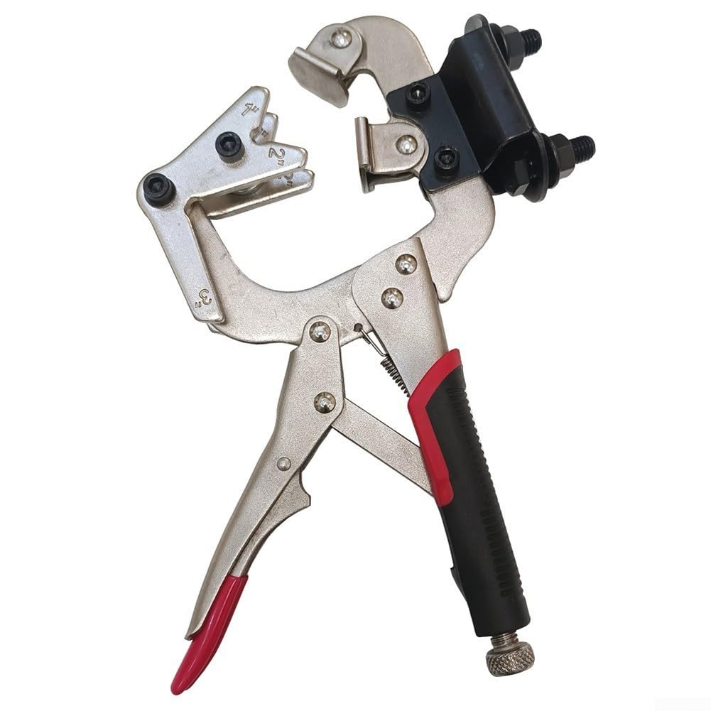 Morsetto di bloccaggio per saldatura, 25,4 cm, per trapano a colonna e lavorazione dei metalli, morsetto a C resistente con mandrino regolabile, impugnatura ergonomica in gomma, cuscinetti a V da 1/2