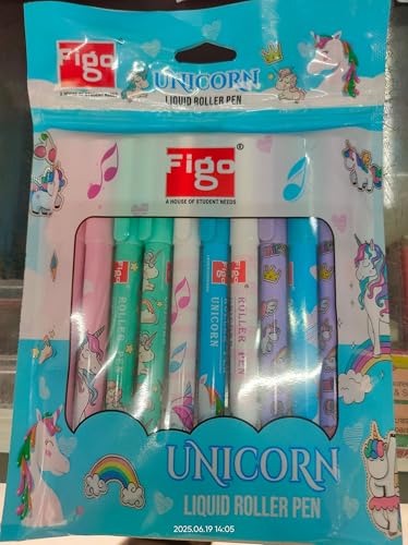 Image of Figo Unicorn Liquid Roller Pens Set, Pastel Colours
