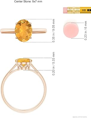 Angara Natural Fire Opal Solitaire Ring for Women | Oval Solitaire Fire Opal Cocktail Ring in 14K Solid Gold/Sterling Silver/Platinum | April Birthday, Anniversary, Gemstone Jewelry Gift