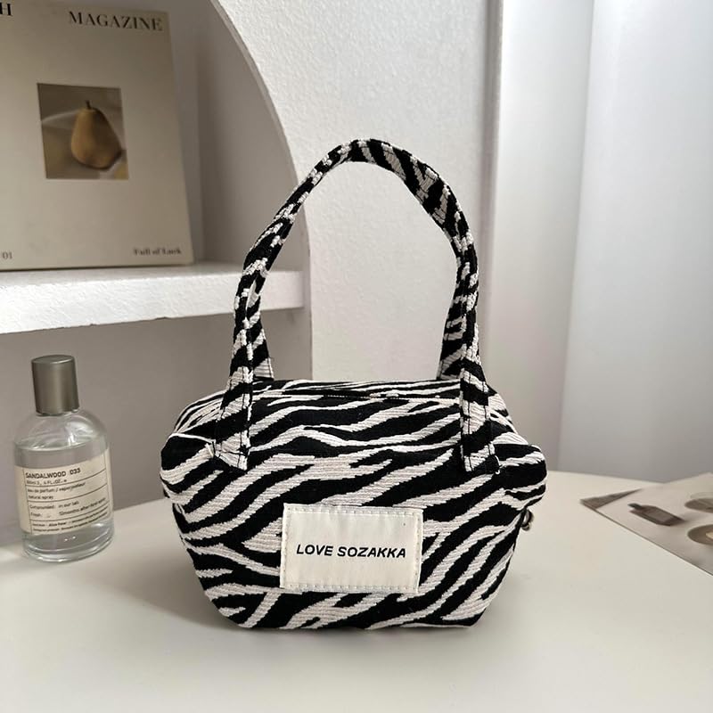 Bolsa feminina com bolinhas coloridas, estilo retrô INS, bolsa de mão pequena e moderna, Preto