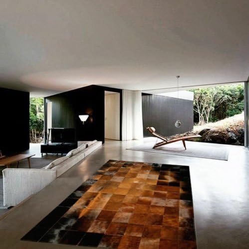 New Cowhide Rug Leather. Animal Skin Patchwork Area Carpet (8 x 10)