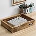 MyGift Rustic Wood Desktop Drawer-Style Stackable Document Letter Tray Organizer Storage Box with Handles for Home Office Supplies (Brown)