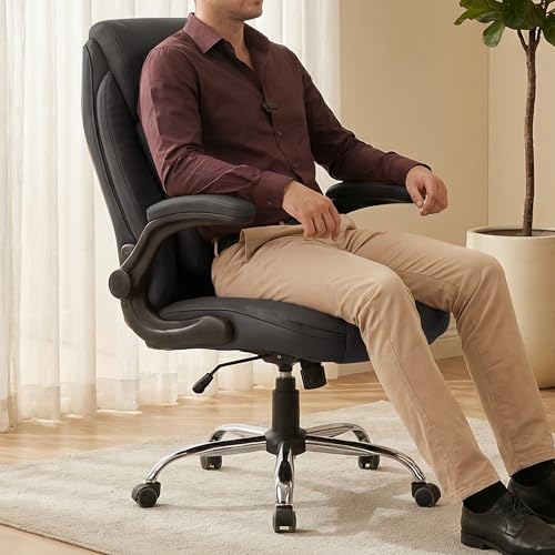 Image of Frido 3D Posture Plus Ergonomic Chair | Adjustable Lumbar Support & 135 Recline | For Lumbar Pain & Posture Correction | Leather Chairs For Office Work, Home, Gaming | 150 kg Capacity (Premium Black)