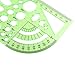Bonayuanda 2pcs Measuring Templates Geometric Rulers for Office and School,Clear Green Color Plastic Bonayuanda