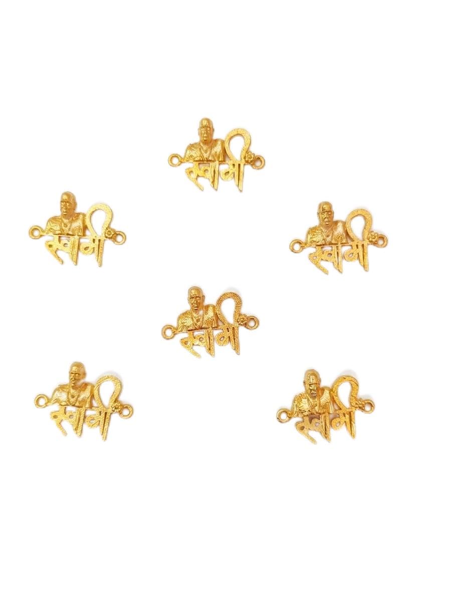Swami Samarth Idol with Name Pendant, Golden Polish, for Rakhi and Bracelet Making, Pack of 6-image-30