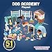 CP Toys Kids 51-Piece Dog Academy Playset with Plastic Toy Dog Figurines, Pretend Play Animal Toys with Dogs, Puppies, and Accessories for Kids Ages 3+, Multicolor
