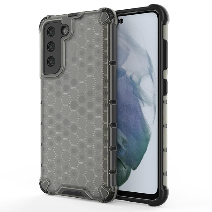 The Little Shop Honeycomb Shockproof Crystal Clear Back Cover Case for Samsung Galaxy S21FE, 360 Degree Protection, Protective Design(PC, TPU Black Bumper) (Black) (B0DCVP7QH6) Amazon Price History, Amazon Price Tracker