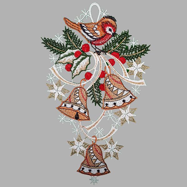 Raebel Fensterbild Spitze Plauener Stickerei Weihnachten Spitzenbild...