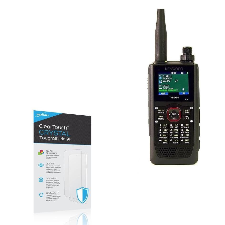 BoxWave Screen Protector Compatible with Kenwood TH-D74A - ClearTouch Crystal ToughShield 9H (2-Pack), Clear 9H Tough Flexible Film Screen Protector