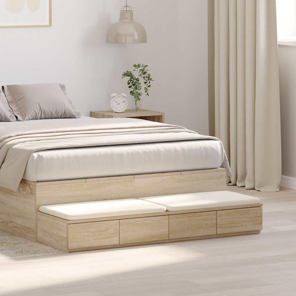 vidaXL Tiroirs de lit Chêne Sonoma 120 x 36,5 x 16,5 cm