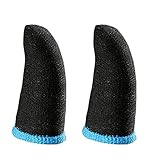 Vokmon 2 st Telefon Spiele Schwei?-S?kert Finger Handschuhe Daumen Finger Abdeckung Anti-Slip Kinderbett Hülse Für Pubg Touch Bildschirm Spiel Praktische Zugang, Schwarz Blau, 2 Stücke