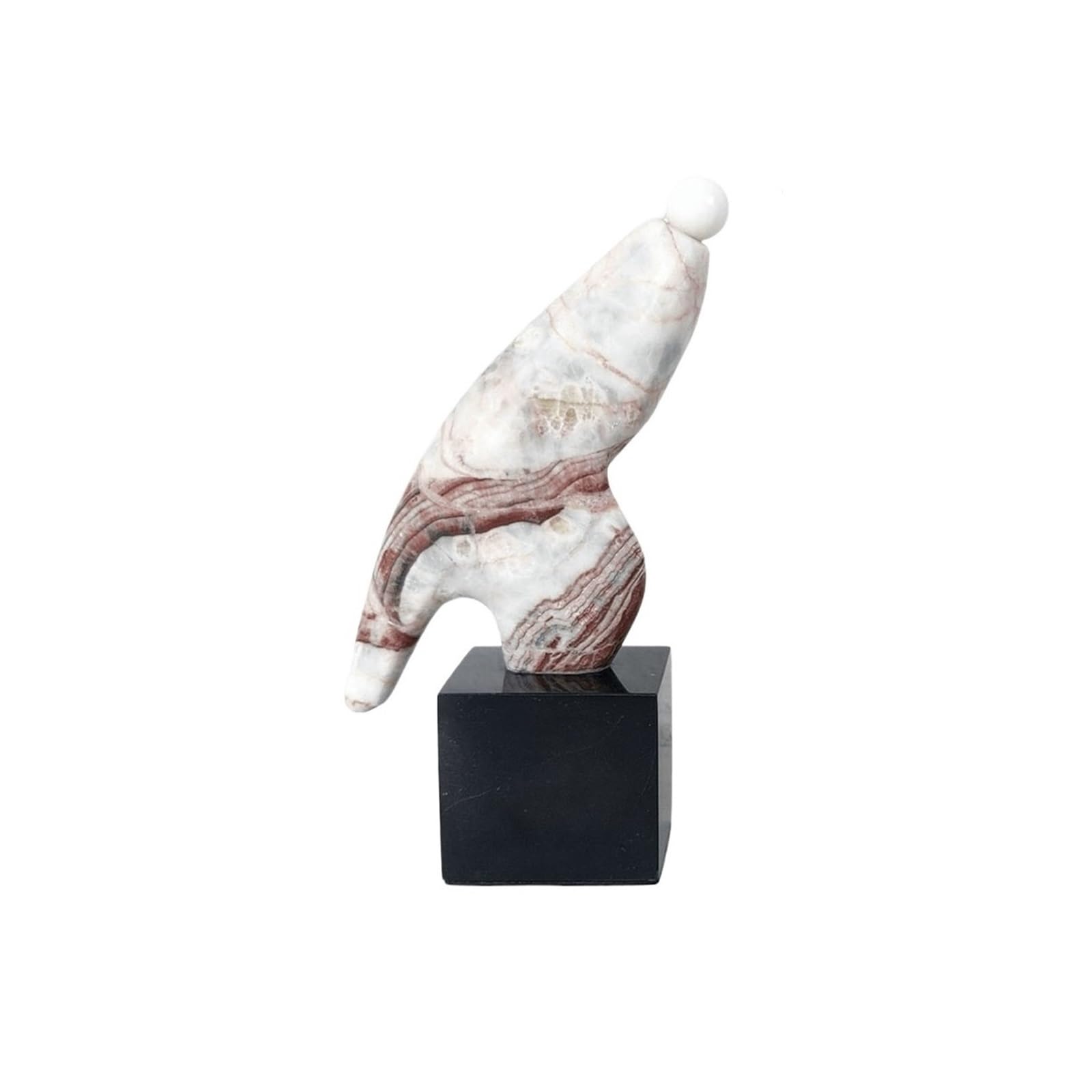 zhuyanbo007 Desk Statue, Luxury Marble Abstract Sculpture Ornament Creative Home Art Decoration(White)