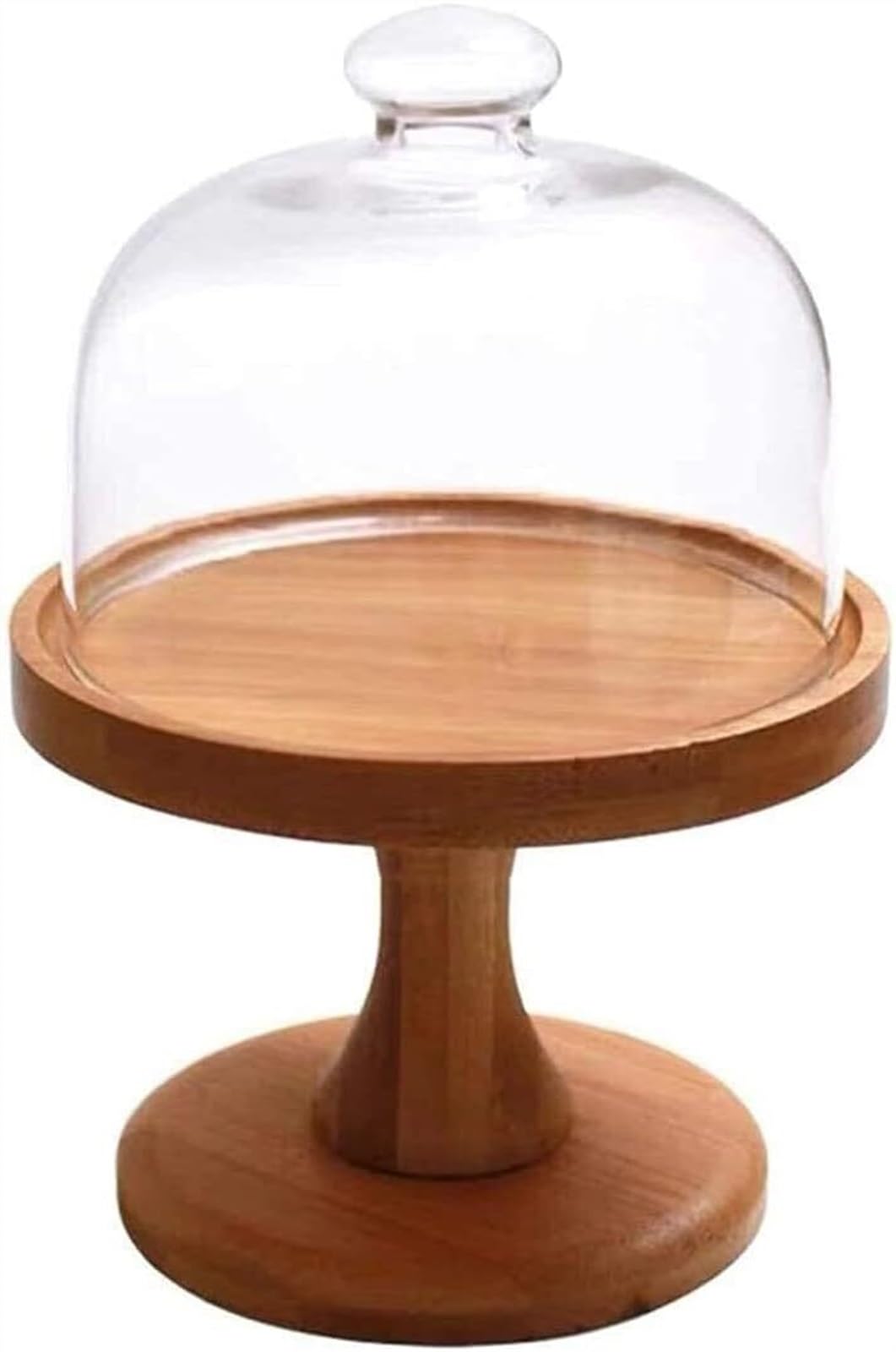Plateau à pain en bois et sa cloche en verre pour des brunchs conviviaux en famille