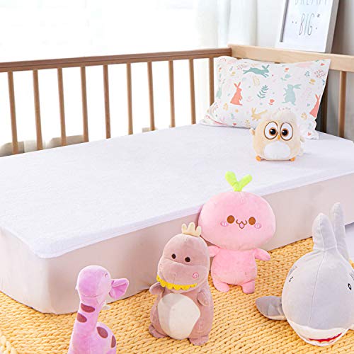 Ntbay 2 Pack Cotton Terry Waterproof Baby Crib Mattress Protectors, Breathable Mattress Pad Covers For Toddler, White #TOP5