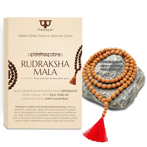 Image of Panchmukhi Rudraksha Mala 108 Beads | Original 5 Mukhi Rudraksha | Perfect for Pooja Meditation & Jaap Mala | Pack of 1