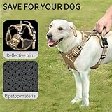 HEELE Hundegeschirr Mittelgroße Hunde mit Griff Reflektierend Hundegeschirr Gepolstert Brustgeschirr No Pull Geschirr Hund Verstellbares, Braun, M